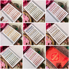 Vriksham Ananya Kunkum Sparkle Multi Stone Color Spiral Bindi Book-Fancy White-BB3559