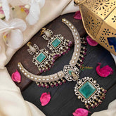 Vriksham Contemporary Bridal With Victorian Emerald Centerpiece AD Zircont Hasli Neckpiece-VV2023