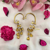 Vriksham Designer Yellow Gemstone Cascading EarCuff With Stud Earrings-G21424