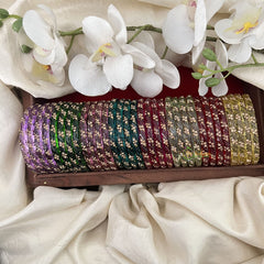 Vriksham Stone Doted Multi-Color Bangles Set Return Gift-G19979