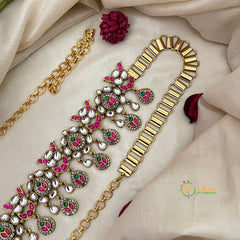 Classic Floral AD Diamond With Pear Shape Drop Bridal Hipchain-Vriksham -G22636