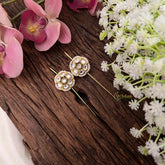 Vriksham Royal Ivory Pearl Floral Style Floral Bugadi Style Earrings-G22121