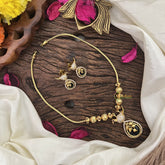Vriksham Unique Bird Shape Blue AD Stone Pendant Chain Neckpiece-G17893