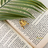 Gold Finish Balaji Motif With Red Green Stone Vanki Style Finger Ring-Vriksham-G22655