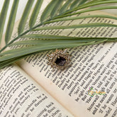 Purple Stone Square Floral Marquese Finger Ring-Vriksham-G22646