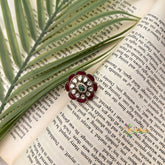 Gold Polished Large Floral Cocktail Ad Stone Round Style Finger Ring-Vriksham-G22656
