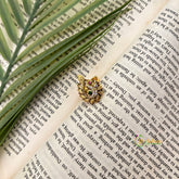 Peacock Feather Gold Polish AD Stone Finger Ring-Vriksham-G22648