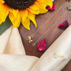Vriksham Leaf Style Jadau Kundan Anklets-Red Green-J3981