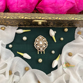 Elegant Pear-Shaped Kundan Kundan Jad Billai-Vriksham-G22775
