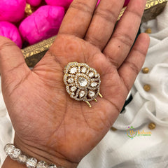 Elegant Pear-Shaped Kundan Kundan Jad Billai-Vriksham-G22775
