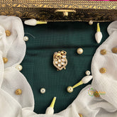 Elephant With Leaf Style Shape AD Stone Kundan Jad Billai-Vriksham-G22778