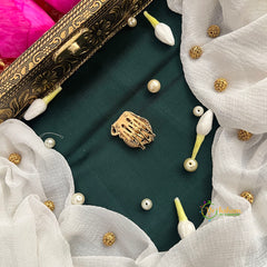 Elephant With Leaf Style Shape AD Stone Kundan Jad Billai-Vriksham-G22778
