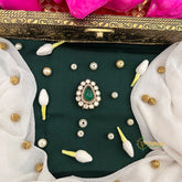 Pear Green Stone Style Shape Kundan Jad Billai-Vriksham-G22780