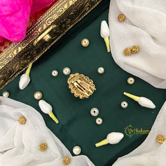Pear Red Stone Style Shape Kundan Jad Billai-Vriksham-G22781