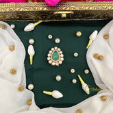 Pear Aqua Green Stone Style Shape Kundan Jad Billai-Vriksham-G22782