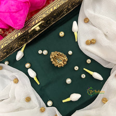 Pear Aqua Green Stone Style Shape Kundan Jad Billai-Vriksham-G22782