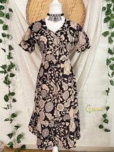 Black Floral & Leaf Printed Kalamkari Frock-Vriksham-VS5226