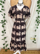 Brown Pichwai Cow Motif Printed Pure Cotton Kalamkari Frock-Vriksham-VS5227