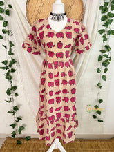 Off-White With Pink Elephant Printed Kalamkari Frock-Vriksham-VS5225