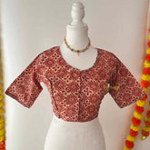 Vriksham Premium Red Floral Printed Readymade Blouse -Kalamkari Print-VS4514