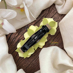 Vriksham Handmade Lemon Yellow Rose Hair Clip Flower Accessories-KH1346