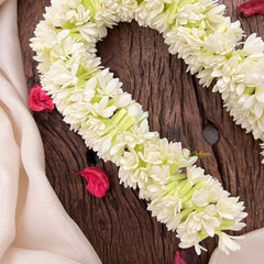 Vriksham Handmade White Jasmine Gajra Mullai for Hair Flower Accessories-KH1330