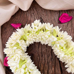Vriksham Handmade White Jasmine Gajra Mullai for Hair Flower Accessories-KH1330