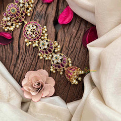 Vriksham Traditional Gulbahar Ruby 4 layerediRuby Jad Billai-Pearls-G21677