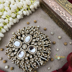 Designer Gold-Plated Bun Cage with Intricate Kundan Detailing Bun Cage-Vriksham-G22902