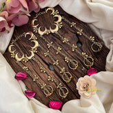 Crescent Moon Style With Ghungroo Five Finger Bracelet Haath Phool-Vriksham-G22472