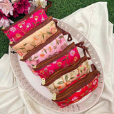Vriksham Return Gift Hand Bags-Embroidered Zipper Purse With Thread Work-6 Pieces Set-RG366