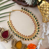 Vriksham Traditional Kerala 30 Manga Short Neckpiece-Green-G19827