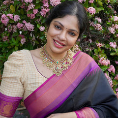 Vriksham Exquisite Short Guttapusalu Neckpiece-Rice Pearls-G18147