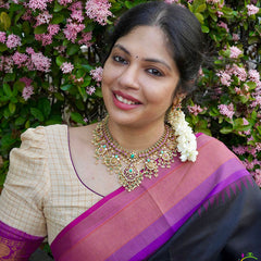 Vriksham Exquisite Short Guttapusalu Neckpiece-Rice Pearls-G18147