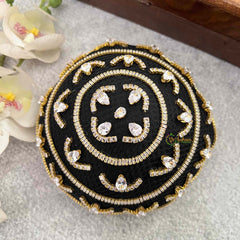 Vriksham Royal Diya & Leaf Motif Juda Net Juda Hair Net With Hair Bun Cage Accessory-H1277