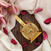 Vriksham Antique Gold Pendant With Parrot Motifs Kumkum Box-G21208