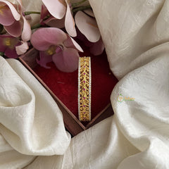Gold Look Alike AD Stone Kada Bangle-G14830