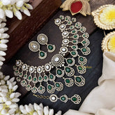 Vriksham Premium Green Tear Drop With AD Stone Statement Choker Neckpiece-VV2017