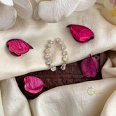 Gold Plated C-Shaped & Zirconia Pear Stone Ear Cuff Earrings-Vriksham-G22548