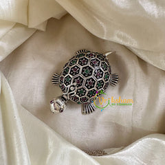 Silver AD Stone Kumkum Box-Turtle-G10269