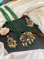 Green Bead Victorian Diamond Neckpiece-Elephants-VV331