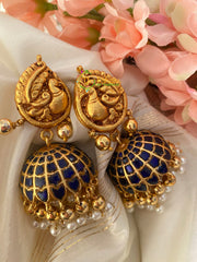 Precious Jadau Kundan Blue Jhumkas -J168