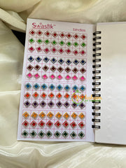 Cocktail Shapes Border Stone Bindi Book-Swastik Long-BB042