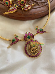 Premium Lakshmi Coin Pendant Hasli-Green-G5655