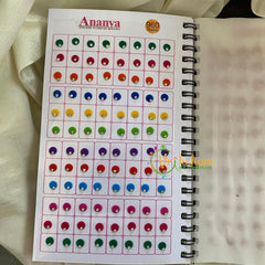 Color Sticker Bindi Book- Single Stone -Mixed Size -B019
