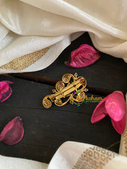 AD Stone Gold Saree Pin -Centre Floral Dress Pin-G4760