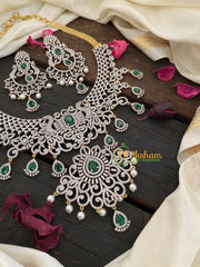GreenStones Bridal American Diamond Short Neckpiece-G2981