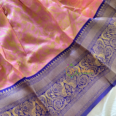 Peach with Blue Indian Traditional Dress for Girls - Girls Gown -VS921