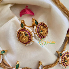 Premium AD Stone Hasli Choker-Red Green-G4065