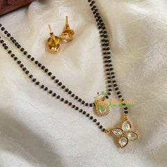 AD Stone Kundan Pendant Mangalsutra-Floral Tilaki-G6156